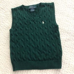 Polo Boys 4T Green Sweater Vest EUC